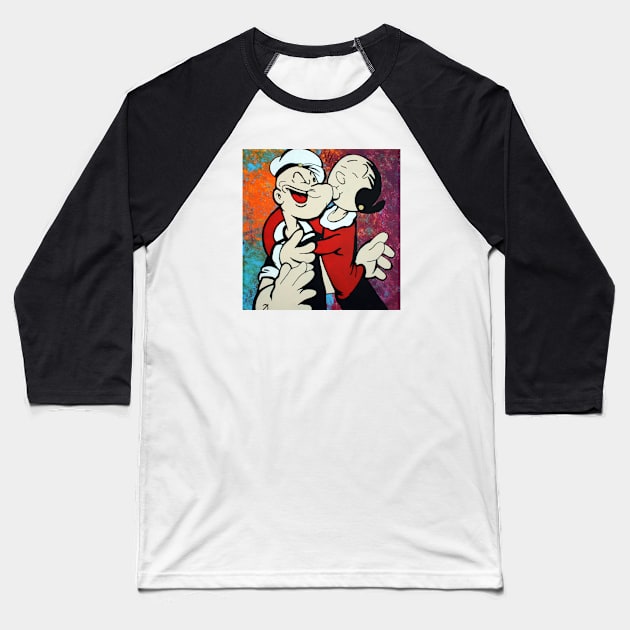 Amore Baseball T-Shirt by Mendi Art